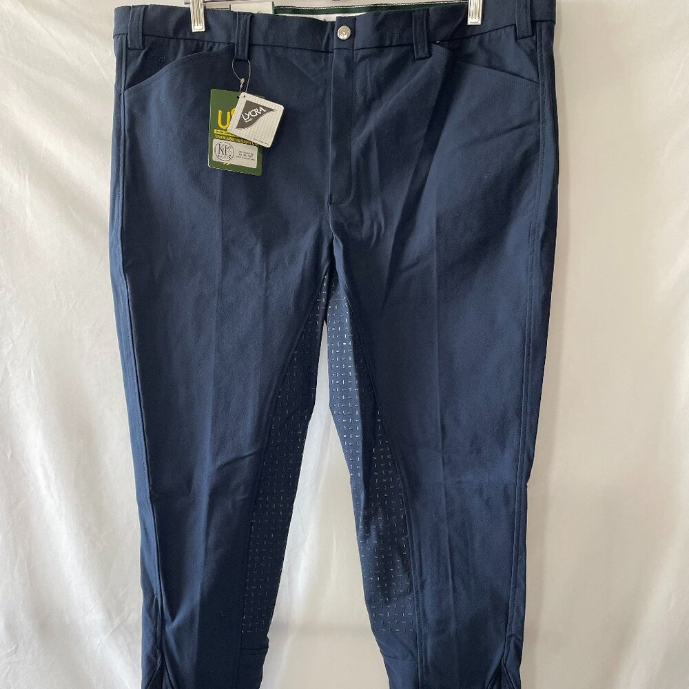 NWT USG Mens Navy Blue Mid Rise Henry Full Seat Breeches Riding Pant Size 42